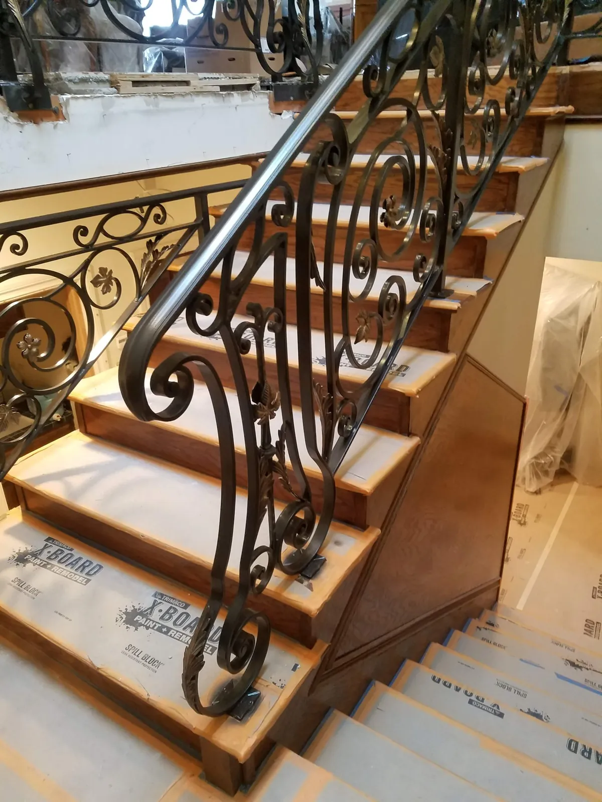 Scroll-and-leaf stair rail