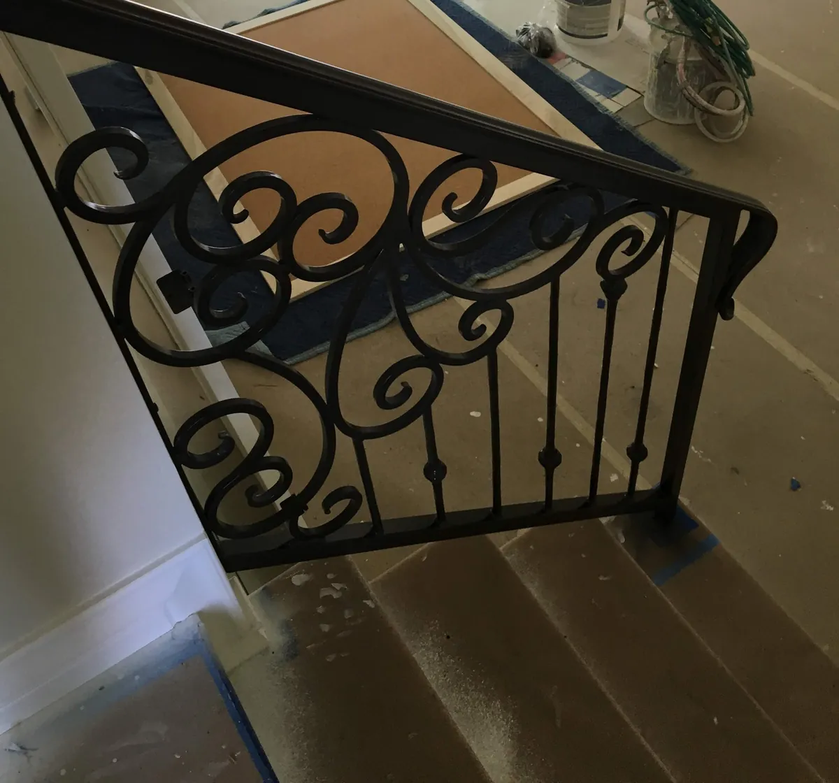 Scroll panel stair rail